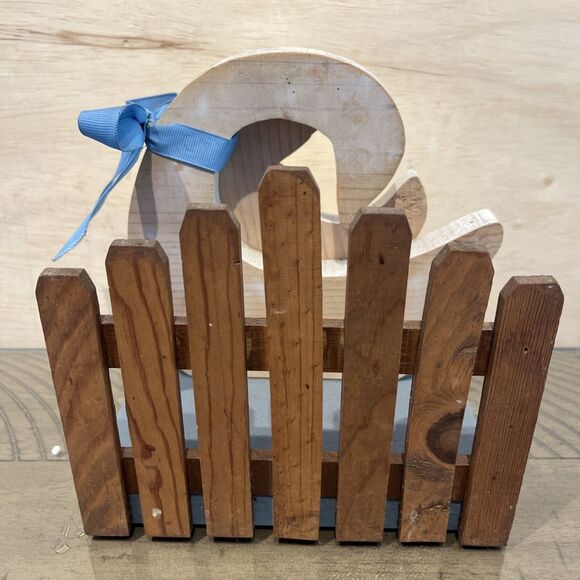 Vintage Duck Goose Napkin Holder 80s 90s cottage core country Farmhouse blue Woo - Picture 3 of 5